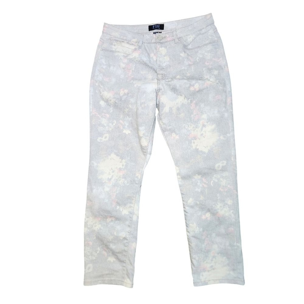 FDJ French Dressing Jeans Olivia Slim Fairy Burnout Fairy Boho Floral Gray 14
